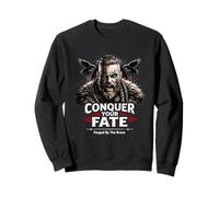 Conquer Your Fate Viking Warrior forgiato dal Design Coraggioso Felpa