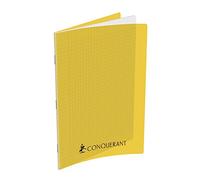 Conquérant 400089820 - Quaderno con graffetta, formato A4, protezione Polypro 192 pagine grandi, a quadretti, giallo