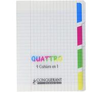 Conquérant - Quaderno a quadretti grandi, 140 pagine, 17 × 22 cm, incolore