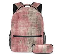 Conquista la classe con il nostro set di 2 zaini per bambini, zaino grande capacità e astuccio per ragazzi, ragazze adolescenti, motivo rosa vintage screziato, Multicolore#07, B:29.4x20x40cm\