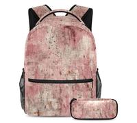 Conquista la classe con il nostro set di 2 zaini per bambini, zaino grande capacità e astuccio per ragazzi, ragazze adolescenti, motivo rosa vintage screziato, Multicolore#01, B:29.4x20x40cm\