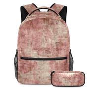 Conquista la classe con il nostro set di 2 zaini per bambini, zaino grande capacità e astuccio per ragazzi, ragazze adolescenti, motivo rosa vintage screziato, Multicolore#04, B:29.4x20x40cm\