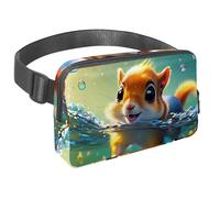 Conquista le tue avventure con stile con il nostro marsupio da viaggio, la borsa a tracolla definitiva per uomini e donne, adorabile scoiattolo nuota sott'acqua, Multicolore#03,