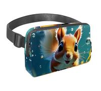 Conquista le tue avventure con stile con il nostro marsupio da viaggio, la borsa a tracolla definitiva per uomini e donne, adorabile scoiattolo nuota sott'acqua, Multicolore#05,