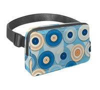 Conquista le tue avventure con stile con il nostro marsupio da viaggio, la borsa a tracolla definitiva per uomini e donne, motivo giallo con dischi, Multicolore#07, 1.5x9.0x5.9in/4x23x15cm