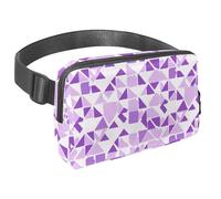 Conquista le tue avventure con stile con il nostro marsupio da viaggio, la borsa a tracolla definitiva per uomini e donne, triangolo viola geometrico, Multicolore#05, 1.5x9.0x5.9in/4x23x15cm