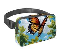 Conquista le tue avventure con stile con il nostro marsupio da viaggio, la borsa a tracolla definitiva per uomini e donne, graziosa farfalla, Multicolore#07, 1.5x9.0x5.9in/4x23x15cm