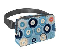 Conquista le tue avventure con stile con il nostro marsupio da viaggio, la borsa a tracolla definitiva per uomini e donne, motivo giallo con dischi, Multicolore#03, 1.5x9.0x5.9in/4x23x15cm