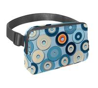Conquista le tue avventure con stile con il nostro marsupio da viaggio, la borsa a tracolla definitiva per uomini e donne, motivo giallo con dischi, Multicolore#02, 1.5x9.0x5.9in/4x23x15cm