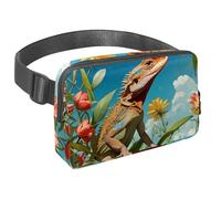 Conquista le tue avventure con stile con il nostro marsupio da viaggio, la borsa a tracolla definitiva per uomini e donne, grazioso coccodrillo e fiore, Multicolore#04, 1.5x9.0x5.9in/4x23x15cm