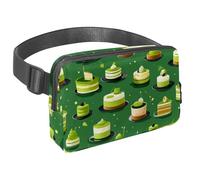 Conquista le tue avventure con stile con il nostro marsupio da viaggio, la borsa a tracolla definitiva per uomini e donne, motivo dessert verde, Multicolore#04, 1.5x9.0x5.9in/4x23x15cm