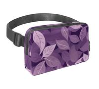 Conquista le tue avventure con stile con il nostro marsupio da viaggio, la borsa a tracolla definitiva per uomini e donne, motivo foglie viola, Multicolore#04, 1.5x9.0x5.9in/4x23x15cm