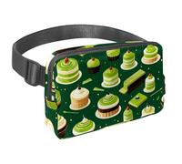 Conquista le tue avventure con stile con il nostro marsupio da viaggio, la borsa a tracolla definitiva per uomini e donne, motivo dessert verde, Multicolore#06, 1.5x9.0x5.9in/4x23x15cm
