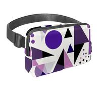 Conquista le tue avventure con stile con il nostro marsupio da viaggio, la borsa a tracolla definitiva per uomini e donne, viola astratto geometrico, Multicolore#01, 1.5x9.0x5.9in/4x23x15cm