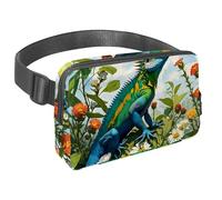 Conquista le tue avventure con stile con il nostro marsupio da viaggio, la borsa a tracolla definitiva per uomini e donne, grazioso coccodrillo e fiore, Multicolore#08, 1.5x9.0x5.9in/4x23x15cm