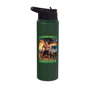 Conquistatore di emorroidi Meme divertente Strano scherzo offensivo rabbrivido Stainless Steel Insulated Water Bottle