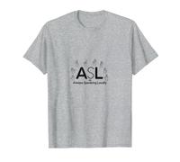 Consapevolezza dei sordi: ASL Parla Sempre ad Alta Voce Maglietta, Uomo, Grigio Melange, 5XL