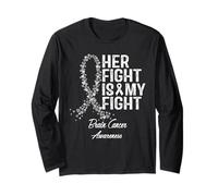 Consapevolezza del cancro al cervello La sua lotta è il mio supporto alla lotta Maglia a Manica