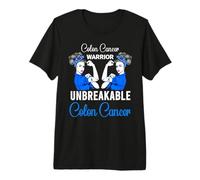Consapevolezza del Cancro al Colon Guerriero del Cancro colorettale infrangibile Maglietta Premium