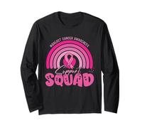 Consapevolezza del Cancro al Seno Amici di Famiglia Support Squad Women Maglia a Manica