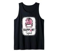 Consapevolezza del Cancro al Seno Donne Support Squad Chignon disordinato Canotta