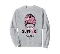 Consapevolezza del Cancro al Seno Donne Support Squad Chignon disordinato Felpa