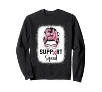 Consapevolezza del Cancro al Seno Donne Support Squad Chignon disordinato Felpa