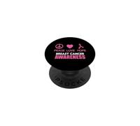 Consapevolezza del cancro al seno Nastro rosa pace amore speranza PopSockets PopGrip Adesivo