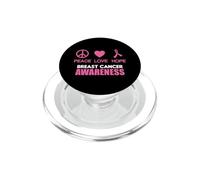 Consapevolezza del cancro al seno Nastro rosa pace amore speranza PopSockets PopGrip per MagSafe