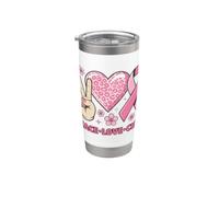Consapevolezza del cancro al seno speranza sopravvissuto pace amore cura rosa Bicchiere termico in acciaio inox doppia parete