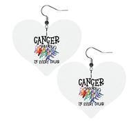 Consapevolezza del cancro Il cancro fa schifo in ogni colore Orecchini in pelle per le donne Ciondola l'orecchino a goccia Ciondolo a cuore con gancio Regali per ragazza adulta