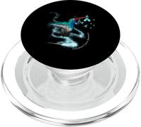 Consapevolezza del cancro ovarico con colibrì con nastro verde acqua PopSockets PopGrip per MagSafe