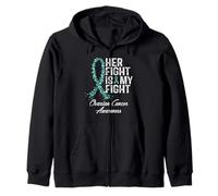 Consapevolezza del cancro ovarico La sua lotta è il mio supporto alla lotta Felpa con Cappuccio