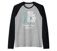 Consapevolezza del cancro ovarico La sua lotta è il mio supporto alla lotta Maglia con Maniche Raglan