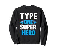 Consapevolezza del diabete Guerriero T1D del Supereroe di Tipo Uno Felpa