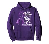 Consapevolezza del Lupus Indosso Il Viola per mia Moglie Felpa con Cappuccio