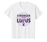 Consapevolezza del Lupus per Le Donne: più Forte del Lupus Maglietta, Bambini, Bianco, 10 Anni