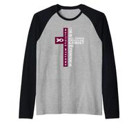 Consapevolezza del mieloma Multiplo Cristo Che Mi rafforza Croce Maglia con Maniche Raglan