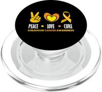 Consapevolezza del nastro d'oro dei guerrieri del cancro infantile dell'amore della pace PopSockets PopGrip per MagSafe