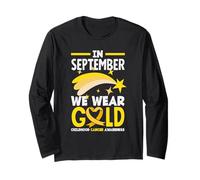 Consapevolezza del Nastro d'oro del Cancro Infantile di Settembre Maglia a Manica
