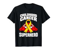 Consapevolezza del Nastro d'oro del Supereroe del Cancro Infantile Maglietta