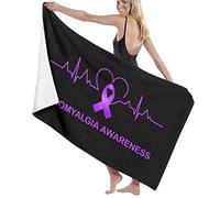 Consapevolezza Della Fibromialgia Battito Cardiaco Asciugamano Da Spiaggia Leggero Telo Mare Assorbente Asciugamano Da Bagno Per Campeggio Spiaggia Viaggio 80X130Cm