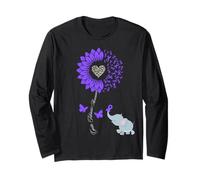 Consapevolezza della fibrosi cistica Girasole Elefante Farfalla Maglia a Manica