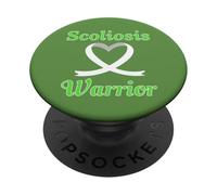 Consapevolezza della malattia del nastro del cuore del guerriero della scoliosi PopSockets PopGrip Adesivo