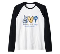 Consapevolezza della prevenzione degli abusi sui minori Girandola Pace, Amore & Speranza Maglia con Maniche Raglan