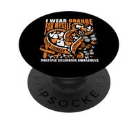 Consapevolezza della sclerosi multipla Mi vesto di arancione PopSockets PopGrip Adesivo