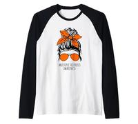 Consapevolezza della sclerosi Multipla MS Disordinato Hair Bun Design Maglia con Maniche Raglan