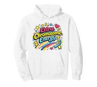 Consapevolezza della sindrome di Down Extra Chromosome Energy Blu Giallo Felpa con Cappuccio