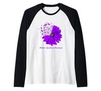 Consapevolezza della Sindrome di Moebius Viola Girasole Ribbon Hope Maglia con Maniche Raglan