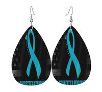 Consapevolezza della sindrome di Tourette chiaramente visibile Orecchini in pelle, decorazione per abbigliamento, adatti per feste di festival, vacanze e vita quotidiana